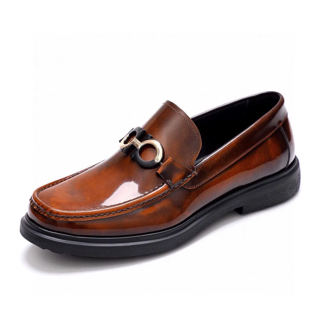 Men's shoes 💰520 💐[Ferragamo/Ferragamo] New 🐲Ferragamo* Ferragamo classic formal leather shoes! It is made of imported first-layer open-edge beaded cowhide leather upper + luxurious hardware buckle, and the inner layer is comfortable first-layer cowhide 🐂 leather lining! Original rubber outsole! Code number 38-44 (45🉑️customized)